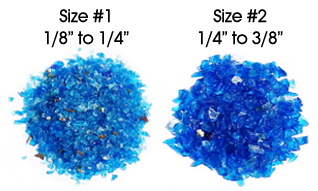 Crushed Glass Aggregate Ruler - Size #1 and Size #2